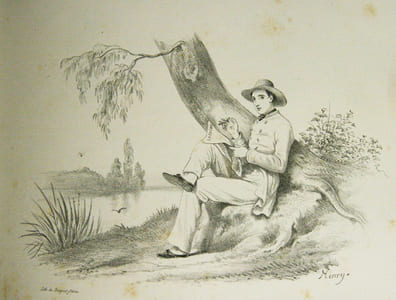 Ecole de Dessin (titre sur la reliure). ‘Portefeuille de l’Ecole de Dessin’ (titre sur une des planches). Cahier de 24 planches lithographiques.