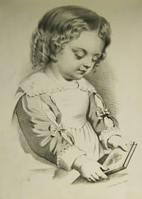 Ecole de Dessin (titre sur la reliure). ‘Portefeuille de l’Ecole de Dessin’ (titre sur une des planches). Cahier de 24 planches lithographiques.