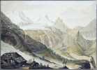Vue de Breit-Lauwinen contre le Glacier du Breithorn.. WOLF, Caspar (1735-1783) & DESCOURTIS, Charles Melchior (1735-1820):