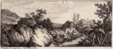Paysage avec pêcheur à la ligne et sa femme. Gravuresur cuivre ‘Dessinée et Gravé par J.G. Wille, 1762.. WILLE, J.G.: