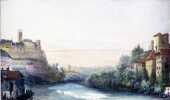 Pont Suspendu en fil de fer à Fribourg (Suisse).. DRULIN & LEMERCIER: