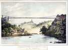 Le Grand Pont Suspendu en fil de fer sur la Sarine. (Avec le Pont de Berne & le Pont de Gotteron).. 