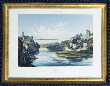 Fribourg. Vue du Grand Pont.. DEROY: