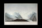 Vue des glaciers d'Ober-Ar et Unter-Ar prise du Siedelhorn près du passage du Grimsel dans le canton de Berne.. WEISS, H. Lt. Colonel, dess. par / ...
