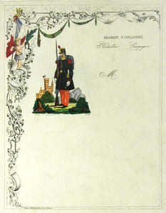 Papier à lettre originale Régiment d’Infanterie Bataillon...