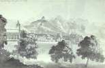 Vevey. Vue de la grande place de Vevey /(au verso une 2è dessin:)  La Tour à Vevey.. 