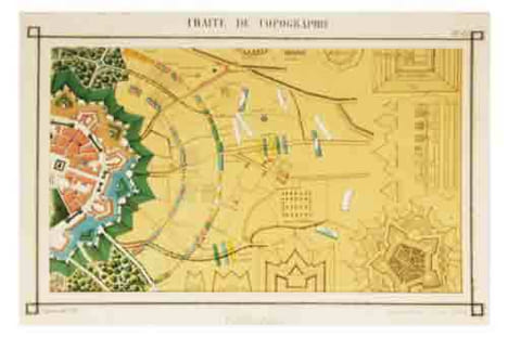 Traité Elémentaire de Topographie et de Lavis des Plans. Illustré de nombreuses planches coloriées avec soin, et précédé de Notions de Géométrie. acc. ...