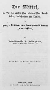Die Mittel, die Luft bei epidemischen miasmatischen Krankheiten, insbesondere der Cholera, in ganzen Städten und bewohnten Räumen zu verbessern.