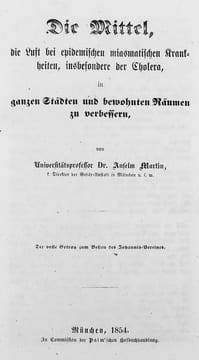 Die Mittel, die Luft bei epidemischen miasmatischen Krankheiten, insbesondere der Cholera, in ganzen Städten und bewohnten Räumen zu verbessern.. ...