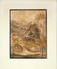 Vallée du Gottéron - Porte de Bourguillon. 2 aquarelles originales.. LAMY. - 