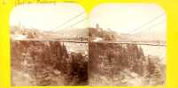 Pont du Gottéron, vue prise en direction de Bourguillon et Lorette. 2 Photographies. (stéréophotographie).. 