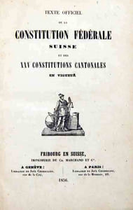 Texte officiel de la Constitution Fédérale Suisse et des XXV constitutions cantonales en vigueur.