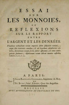Essai sur les monnoies, ou réflexions sur le rapport entre l'argent et les denrées.. DUPRÉ DE SAINT-MAUR (Nicolas-François)