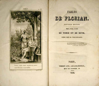 Fables de Florian, nouvelle édition revue, corrigée, et suivie de Tobie et de Ruth, poèmes tirés de l'Écriture Sainte. . FLORIAN: