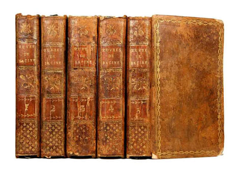 Oeuvres de Racine. Deuxième tirage. En cinq volumes, complet.. RACINE, Jean: