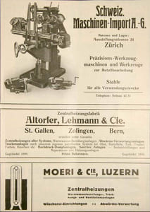 Schweizerische Export-Zeitung, offizielles Organ der Schweizer Mustermesse. / L'Exportation Suisse. / Swiss export. 1917 - 1920. Reliés en 4 volumes.