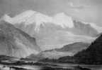 Vue du Mont-Blanc prise de Servoz,. VILLENEUVE Jules-Louis-Frédéric (1796-1842).