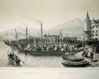 Bildliche Erinnerungen vom eidgenössischen Truppenzusammenzug im August 1861. / Souvenirs pittoresques de la concentration des troupes fédérales suisses en août 1861. Nach der Natur gezeichnet und hrsg. von Eugen Adam. Text von Abraham Roth.