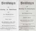 Vorübungen zur Erweckung der Aufmerksamkeit und des Nachdenkens. Erster und Zweyter Theil zus. in 1 Band.. SULZER,  Johann Georg 