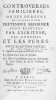 Controverses familieres, ou les erreurs de la religion pretendue reformee sont refutees par l'ecriture, les conciles et les peres. . (FENIS de la ...