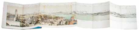 Alpenpanorama vom Edenstein b. Meersburg, hrsg. vom Verschönerungs-Verein Meersburg. Aufgenommen & gezeichnet von A. Steudel. . STEUDEL. A.: