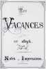 Mes vacances en 1894. Notes et impressions. Manuscrit illustr&eacute;.. CHRISTIN, A.: