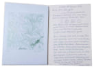 Hs. Neujahrsw&uuml;nsche f&uuml;rs Jahr 2000, signiert Alfred Oberli, mit 2 Orig.-Kupferstichabz&uuml;ge 1) Acanthus (1999) hs. Signiert / 2) Orig.-Abzug: Ex Libris ...