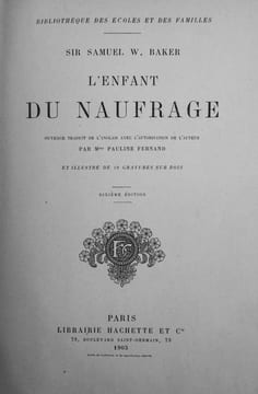 L'enfant du naufrage. Ouvrage traduit de l'anglais avec l'autorisation de l'auteur par Mme Pauline Fernand et illustré de 10 gravures sur bois.. ...