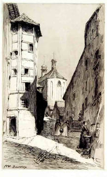 Fribourg, Ville d'Art. Eaux-fortes et dessins de P.-A. Bouroux. Texte de J.-J. Berthier.. BOUROUX, P(aul)-A(drien) (1878-1967) & BERTHIER, ...