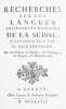 BERTRAND, Elie (1713-1790): Recherches sur les langues anciennes et modernes de la Suisse et principalement du Pays de Vaud. 1758.Relié avec:CANDOLLE, ...