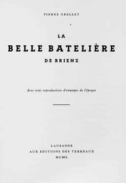 La Belle Batelière de Brienz.. GRELLET, Pierre: