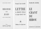 Edition Capricorne, 4 livres ensemble.1) DIENER, Madeline: Le chant du hibou. 1953,  42 p. rich. ill., ed. originale.2) GAVILLET, Fernand Louis: ...
