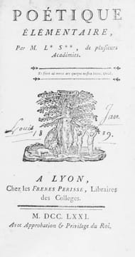 Poétique élémentaire. Par M. L* S**, de plusieurs Académies.. (LA SERRE):