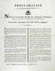 Proclamation. - Nous l’Avoyer, Petit et Grand Conseils de la Ville et du Canton de Fribourg &agrave; nos chers Concitoyens des villes & des campagnes. . 