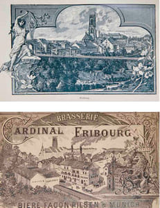 Freiburg in der Schweiz und seine Umgebung.