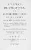 L'esprit de l'histoire ou lettres politiques et morales d'un père à son fils sur la manière d'étudier l'histoire en général, et particulièrement ...