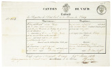 Vevey. - Document manuscrit. 9 février 1846. Extrait des registres de l’Etat Civil de la paroisse de Vevey concernant Jean Henri Cherpilloud ...