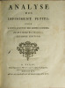 Analyse des infiniment petits, pour l'intelligence des lignes courbes. Par Mr. le Marquis De L’Hospital. Seconde Edition. 1715 / Relié avec - bound-up ...