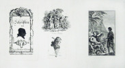 12 Blatt mit 52 Vignetten u. Porträts. / Ensemble de 12 feuilles avec 52 vignettes gravées par Dunker.. DUNKER, Balthasar-Antoine (1746-1807) sc. :
