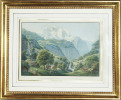 Vue de la Jungfrau dans la Vallée de Lauterbrunnen.. HÜRLIMANN J. (gravé par) d’après LORY, G. fils (dessiné par) :