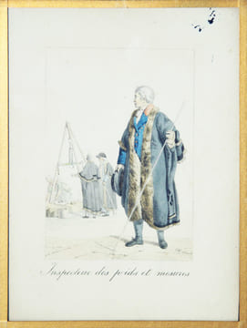 Angleterre, England. Costumes. - 1) Yeoman de la garde Royale / 2) Hérault d’Armes / 3) Invalide de Chelsea / 4) Inspecteur des poids et mesures. 4 ...