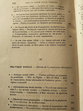 VERS UN ORDRE SOCIAL CHRETIEN : JALONS DE ROUTE 1882-1907. LA -TOUR-DU-PIN LA CHARCE, MARQUIS de .

