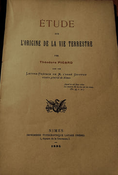 ETUDE SUR L'ORIGINE DE LA VIE. .. PICARD, THEODORE.