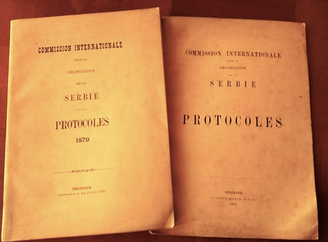 PROTOCOLES. 1878-1879.
. COMMISSION INTERNATIONALE POUR LA DELIMITATION DE LA SERBIE 
