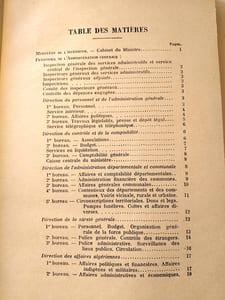 ANNUAIRE DES MEMBRES DE L’ADMINISTRATION PREFECTORALE AU 1er JANVIER 1924 .