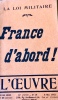L’ŒUVRE : FRANCE D’ABORD! - LA LOI MILITAIRE. . 