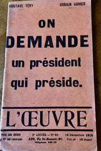 L’ŒUVRE : On demande un président qui préside.