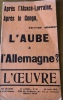 L’ŒUVRE : Après l’Alsace-Lorraine, après le Congo, va -t- in donner l’Aube à l’Allemagne ?. [ TÉRY, GUSTAVE. GOHIER, URBAIN{