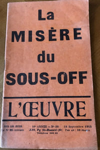L’ŒUVRE : LA MISÈRE DU SOUS -OFF.
