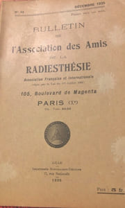 BULLETIN DE L’ASSOCIATION DES AMIS DE LA RADIESTHESIE . 
N° 35- DECEMBRE 1935.  
